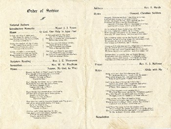 Memorial service order of service 1917, p. 2